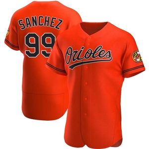 Men's Baltimore Orioles Gary Sanchez Authentic Orange Alternate Jersey