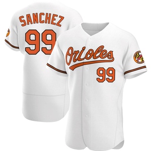 Men's Baltimore Orioles Gary Sanchez Authentic White Home Jersey