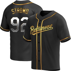 Men's Baltimore Orioles Kade Strowd Replica Black Golden Alternate Jersey