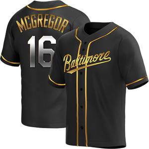 Men's Baltimore Orioles Scott Mcgregor Replica Black Golden Alternate Jersey