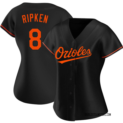Baltimore Orioles No8 Cal Ripken Black Women's Alternate Stitched Jersey