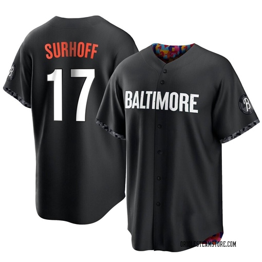 Bj Surhoff Youth Baltimore Orioles 2023 City Connect Jersey - Black Replica